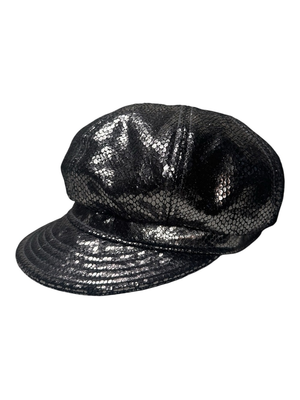 Uncharted by Goorin Bros. Silver Snakeskin Leather Newsboy Hat- RARE!